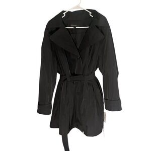 NWT Jason Kole Black Hooded Trench Coat Size 2X